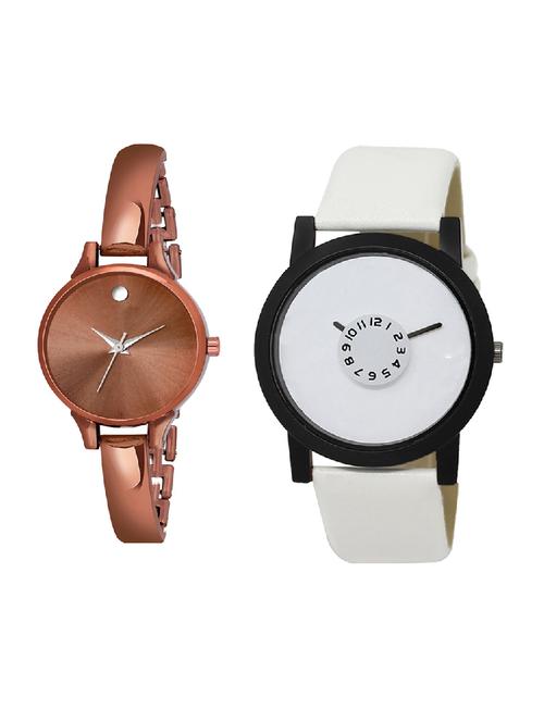 adk lk-26-ad-22 white & brown color dial formen & girls - 16777752 - Very Small Image - 1