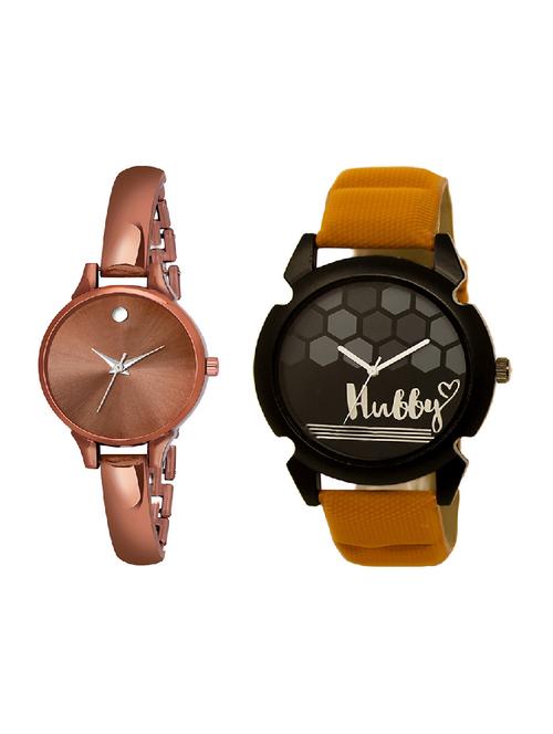 adk lk-32-ad-22 orange & brown color dial formen & girls - 16777782 - Very Small Image - 1