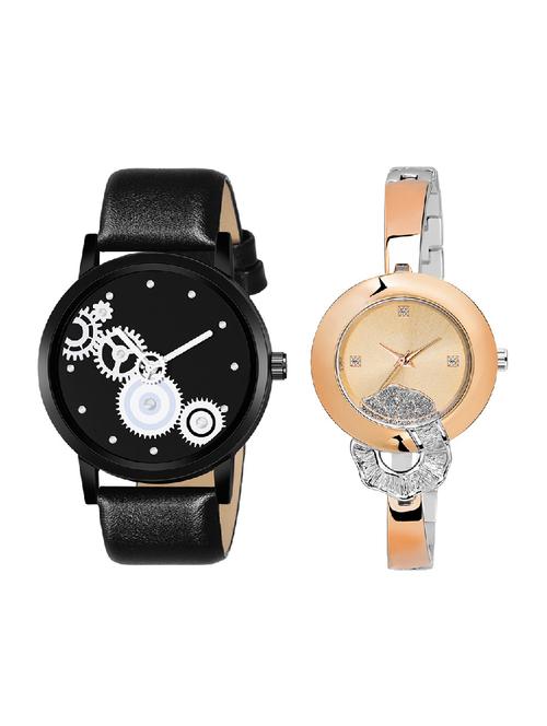 adk lk-250-mt-07 rose gold & black color dial forgirls & boys - 16777789 - Very Small Image - 1