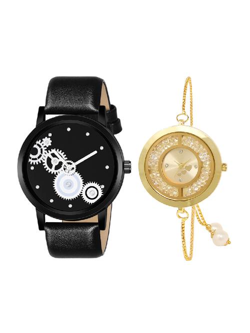 adk lk-254-mt-07 gold & black color dial forgirls & boys - 16777809 - Very Small Image - 1