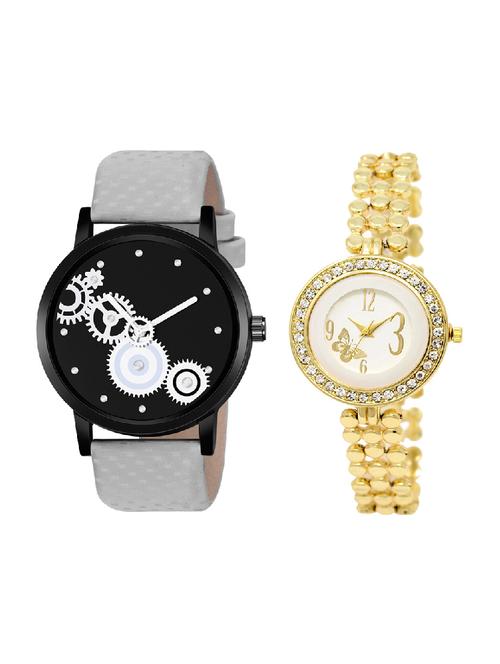 adk lk-203-mt-08 gold & grey color dial forgirls & men - 16777849 - Very Small Image - 1