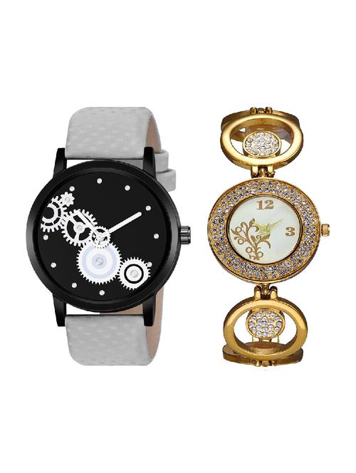 adk lk-204-mt-08 gold & grey color dial forgirls & men - 16777854 - Very Small Image - 1