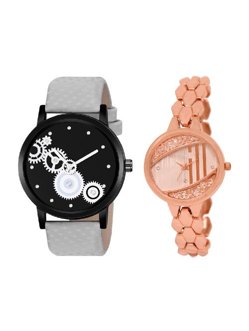 adk lk-222-mt-08 rose gold & grey color dial forgirls & men - 16777899 - Very Small Image - 1