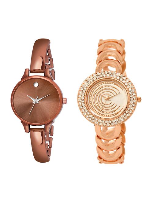 adk lk-202-ad-22 rose gold & brown color dial forgirls - 16777912 - Very Small Image - 1