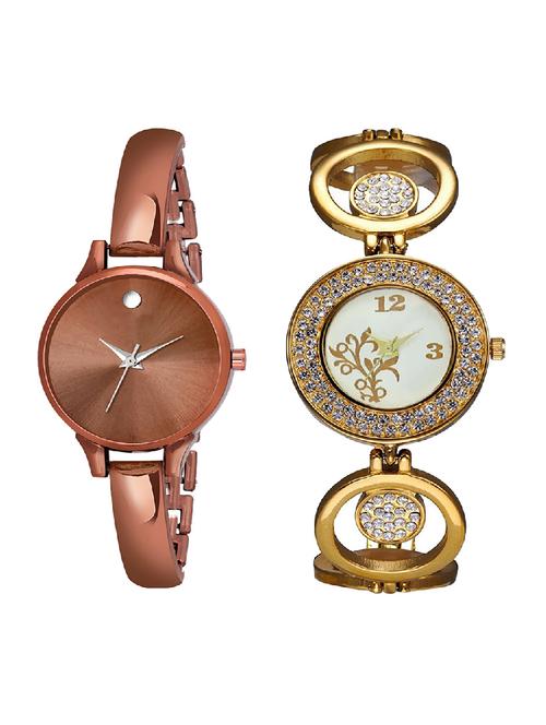 adk lk-204-ad-22 gold & brown color dial forgirls - 16777923 - Very Small Image - 1