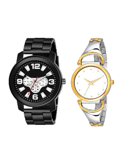 adk ad-25-12 gold & black color dial forgirls & men - 16777946 - Very Small Image - 1