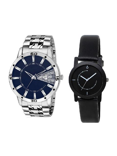 adk lk-102-253 silver & black color dial formen & girls - 16777957 - Very Small Image - 1