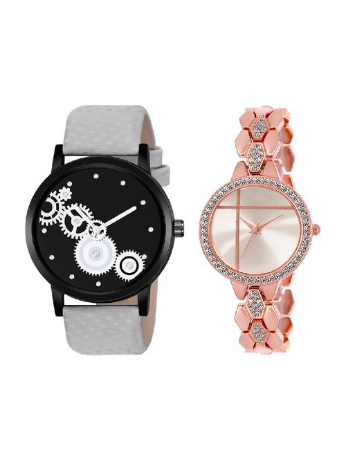 adk lk-242-mt-08 rose gold & grey color dial forgirls & men - 16777967 - Very Small Image - 1