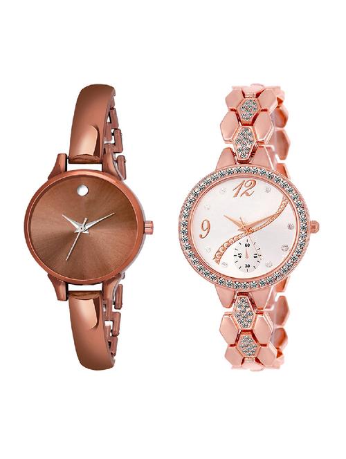 adk lk-215-ad-22 rose gold & brown color dial forgirls - 16777971 - Very Small Image - 1