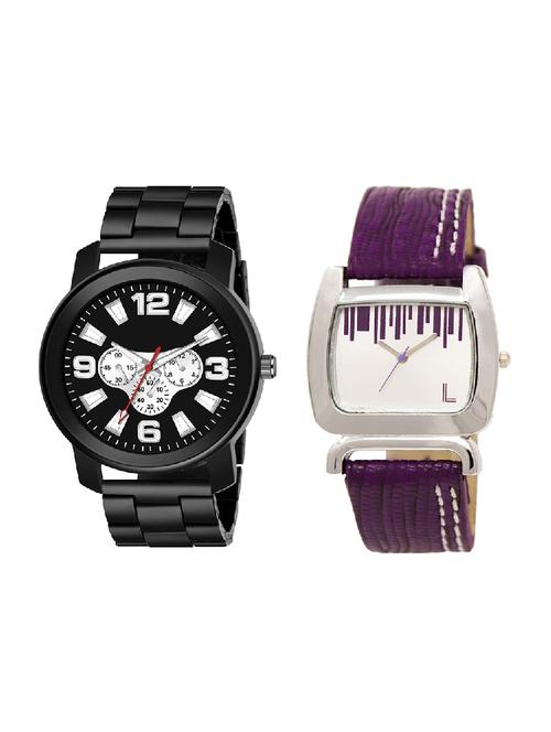 adk lk-207-ad-12 purple & black color dial forgirls & men - 16777982 - Very Small Image - 1