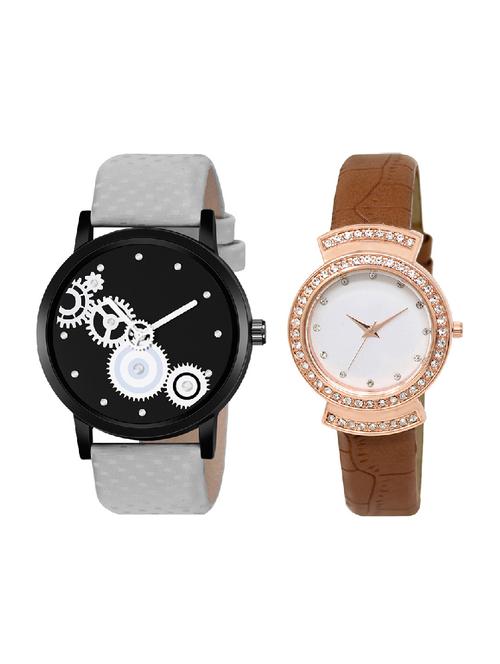 adk lk-245-mt-08 brown & grey color dial forgirls & men - 16777985 - Very Small Image - 1