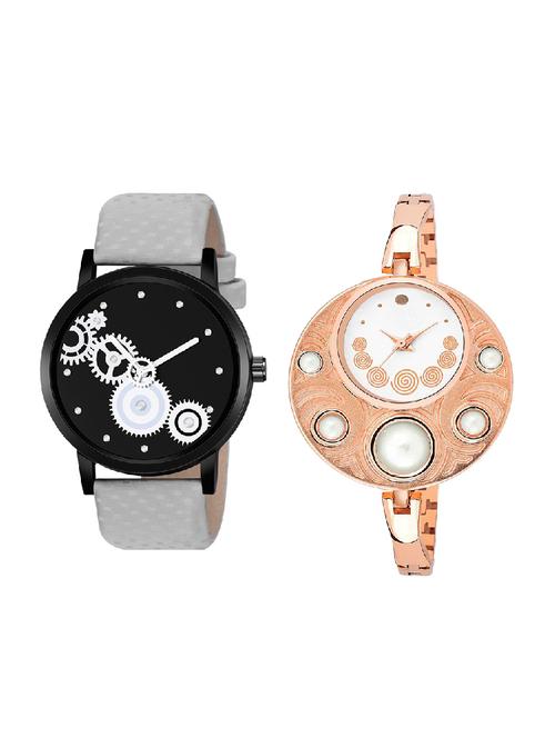adk lk-246-mt-08 rose gold & grey color dial forgirls & men - 16777991 - Very Small Image - 1