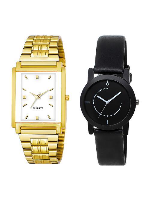 adk lk-108-253 gold & black color dial formen & girls - 16777993 - Very Small Image - 1