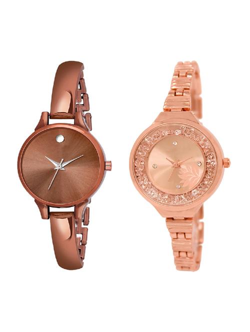 adk lk-225-ad-22 rose gold & brown color dial forgirls - 16777995 - Very Small Image - 1