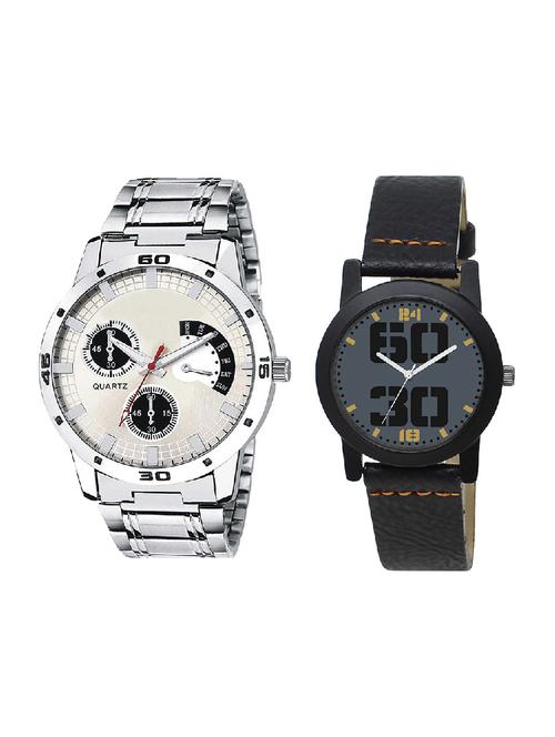 adk lk-101-251 silver & black color dial formen & girls - 16777998 - Very Small Image - 1