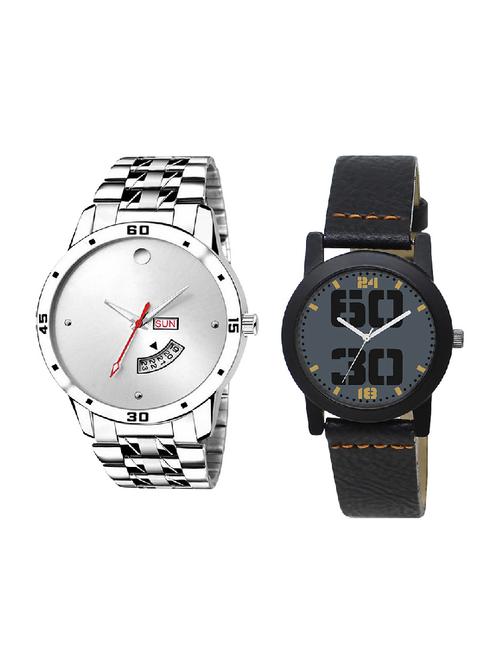 adk lk-103-251 silver & black color dial formen & girls - 16778010 - Very Small Image - 1