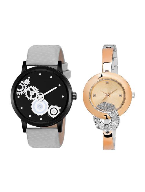 adk lk-250-mt-08 rose gold & grey color dial forgirls & men - 16778015 - Very Small Image - 1