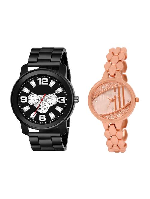 adk lk-222-ad-12 rose gold & black color dial forgirls & men - 16778024 - Very Small Image - 1