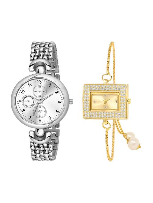 adk lk-247-ad-24 gold & silver color dial forgirls - 16778032 - Very Small Image - 1