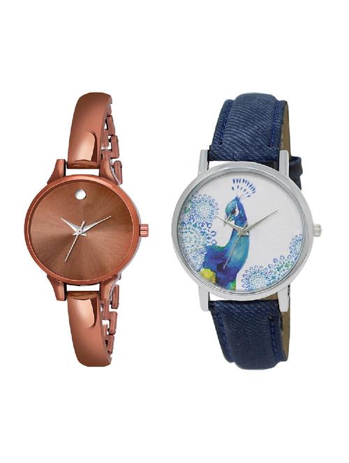 adk lk-241-ad-22 blue & brown color dial forgirls - 16778043 - Very Small Image - 1