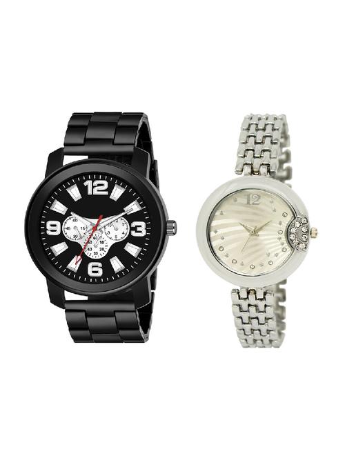 adk lk-227-ad-12 silver & black color dial forgirls & men - 16778054 - Very Small Image - 1