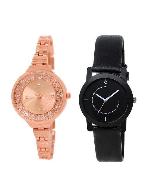 adk lk-225-253 rose gold & black color dial forgirls - 16778089 - Very Small Image - 1