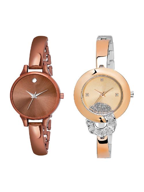 adk lk-250-ad-22 rose gold & brown color dial forgirls - 16778097 - Very Small Image - 1