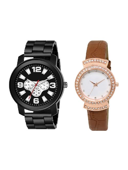 adk lk-245-ad-12 brown & black color dial forgirls & men - 16778114 - Very Small Image - 1