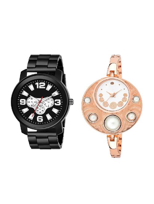 adk lk-246-ad-12 rose gold & black color dial forgirls & men - 16778120 - Very Small Image - 1