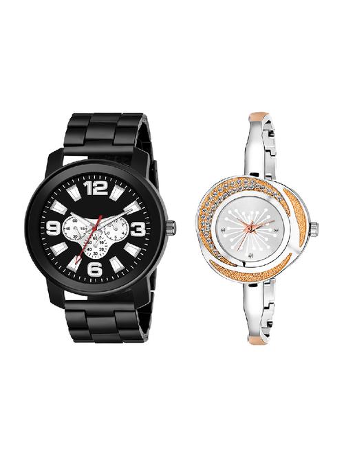 adk lk-249-ad-12 silver & black color dial forgirls & men - 16778138 - Very Small Image - 1
