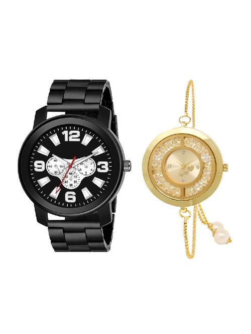 adk lk-254-ad-12 gold & black color dial forgirls & men - 16778168 - Very Small Image - 1