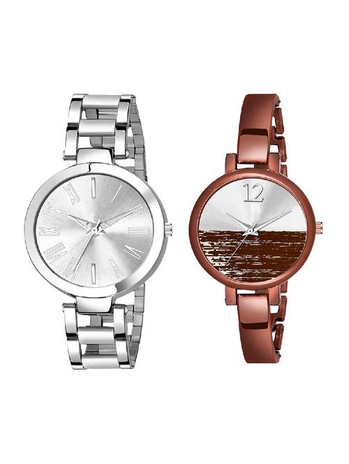 adk ad-21-23 silver & brown color dial forgirls - 16778199 - Very Small Image - 1