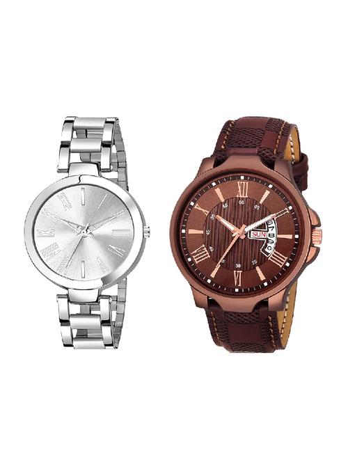 adk jg-02-ad-21 brown & silver color dial formen & girls - 16778276 - Very Small Image - 1