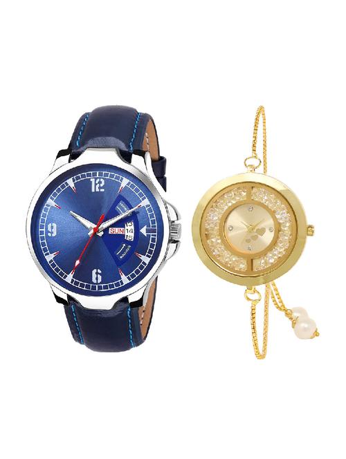 adk jg-03-lk-254 blue & gold color dial formen & girls - 16778329 - Very Small Image - 1