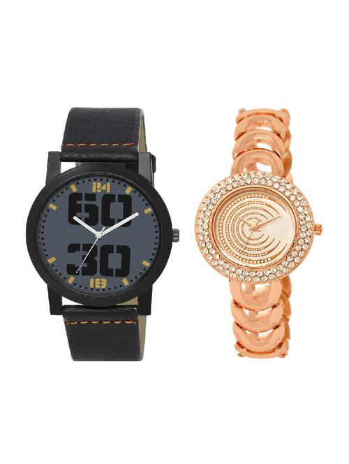 adk lk-202-47 rose gold & black color dial forgirls & men - 16778333 - Very Small Image - 1