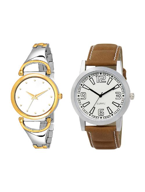 adk lk-15-ad-25 brown & gold color dial formen & girls - 16778350 - Very Small Image - 1