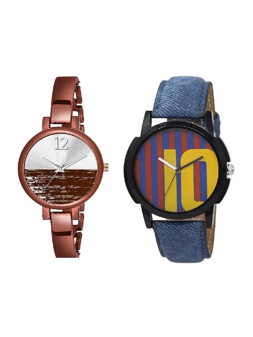 adk lk-10-ad-23 blue & brown color dial formen & girls - 16778367 - Very Small Image - 1