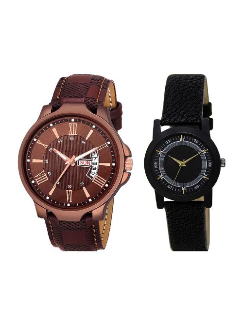 adk jg-02-lk-252 brown & black color dial formen & girls - 16778370 - Very Small Image - 1