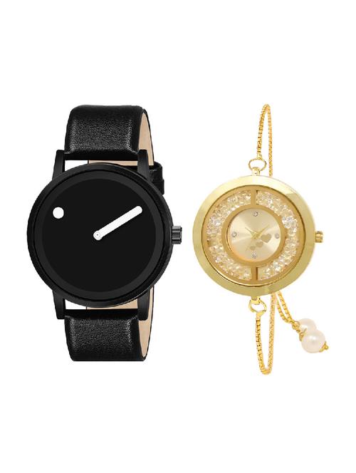 adk mt-04-lk-254 black & gold color dial forboys & girls - 16778371 - Very Small Image - 1
