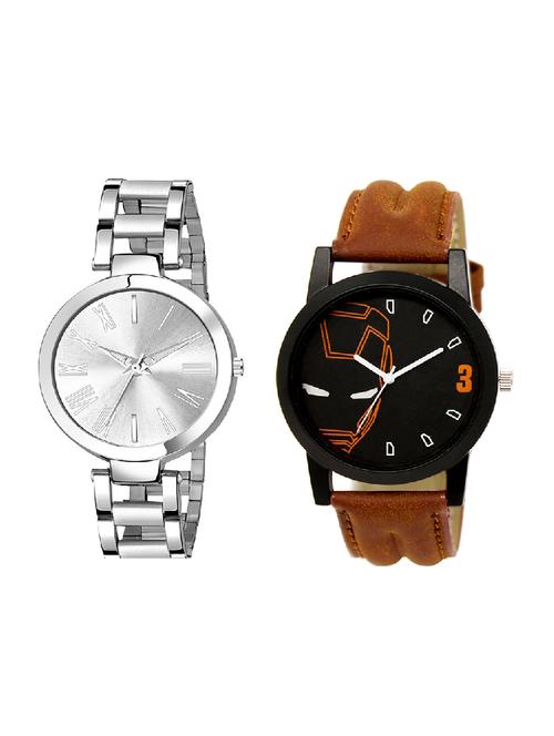adk lk-04-ad-21 brown & silver color dial formen & girls - 16778378 - Very Small Image - 1