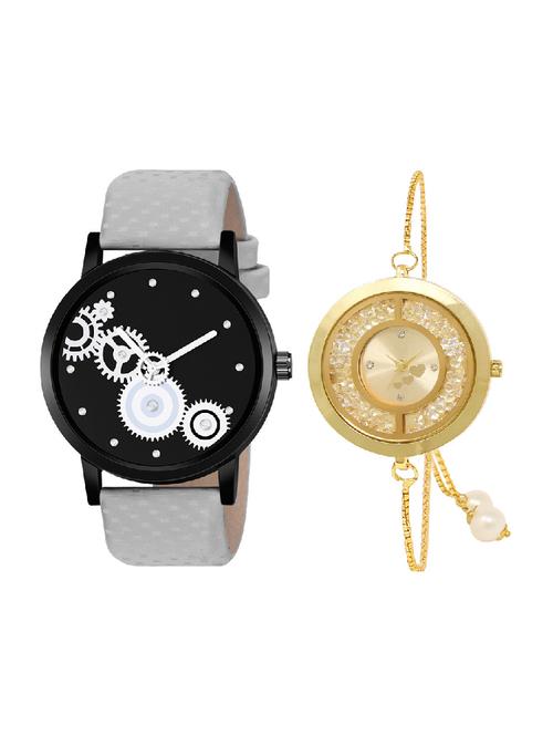 adk mt-08-lk-254 grey & gold color dial formen & girls - 16778395 - Very Small Image - 1