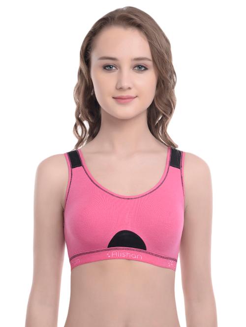 color block round neck sports bra - 16778922 - Very Small Image - 1
