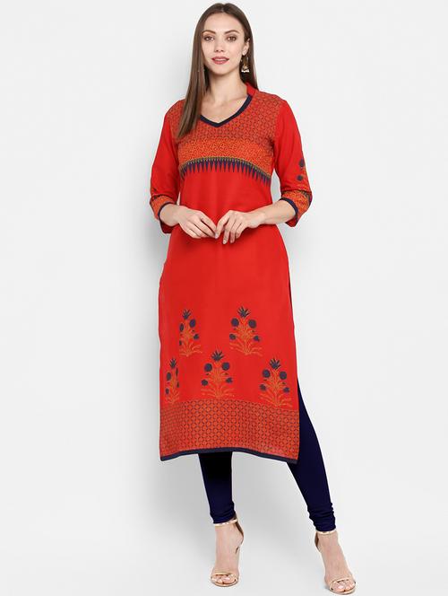printed straight kurta - 16779084 - Very Small Image - 1
