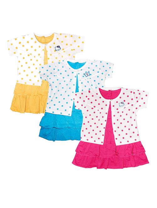 set of 3 polka dot cotton frock - 16779116 - Very Small Image - 1