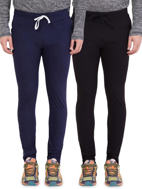 navy blue and black full length track pant combo - 16779425 - Very Small Image - 1