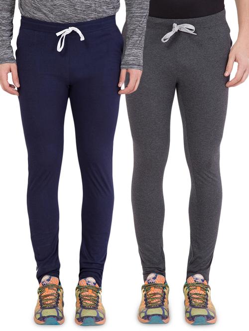 navy blue and grey full length track pant combo - 16779431 - Very Small Image - 1