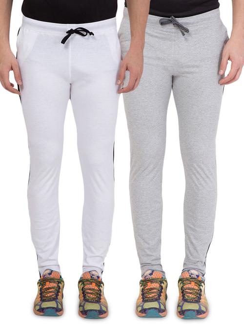 white and grey full length track pant combo - 16779443 - Very Small Image - 1