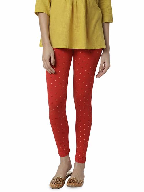 red printed churidar - 16779850 - Very Small Image - 1