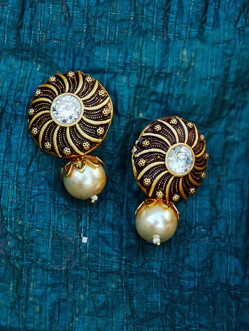 black metal drop earring - 16780236 - Very Small Image - 1