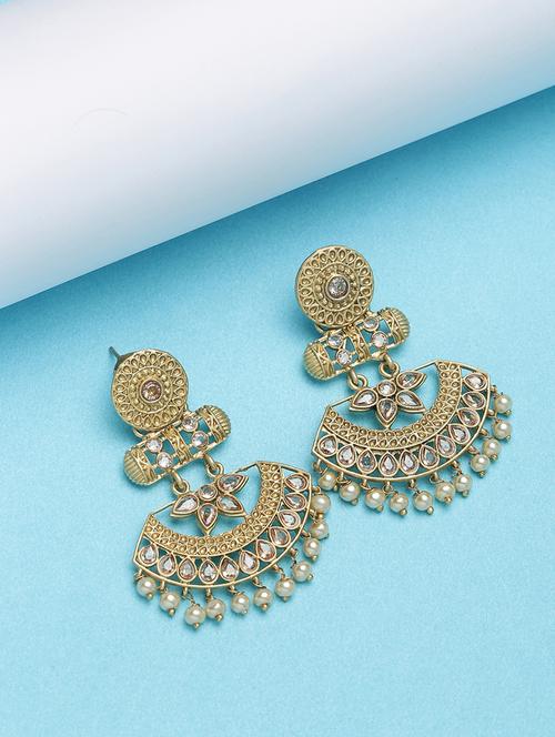 gold brass chandballi earring - 16780278 - Very Small Image - 1